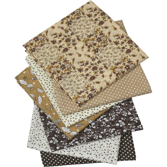 7PCS/lot Coffee Series Floral Cotton Fabric Quilting Patchwork Fabric Fat Quarte - Picture 5 of 7